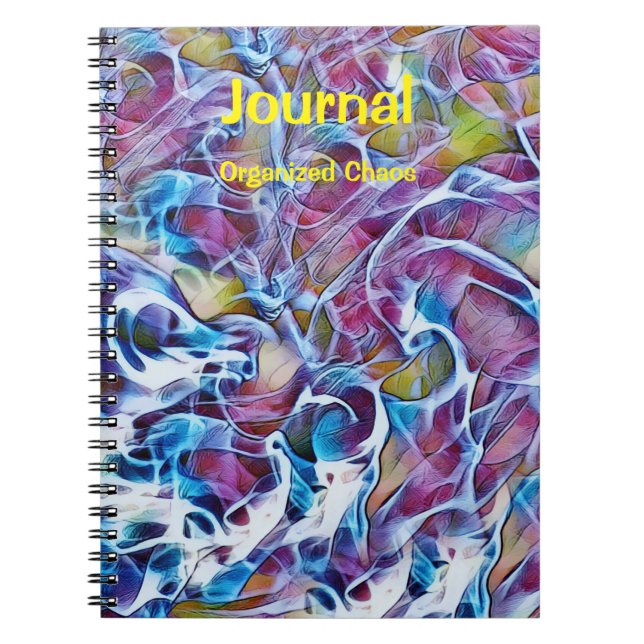 Caderno Espiral Abstrato Art no notebook com Diário Blues (Frente)