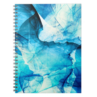 Caderno Espiral Abstrato azul: composição fractal.