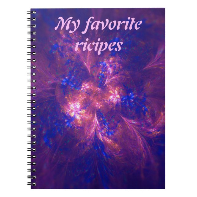 Caderno Espiral Abstrato Azul E Roxo (Frente)