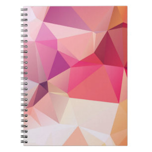Caderno Espiral Abstrato baixo fundo polimérico, triângulo geométr