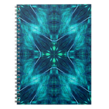 Abstrato Bloom Aqua e Blue Fractal Design