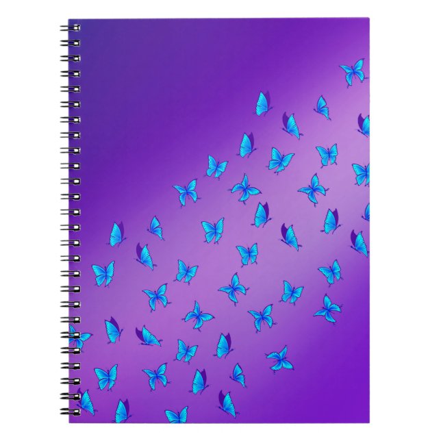 Caderno Espiral Abstrato Blue Moonbeams and Butflies (Frente)
