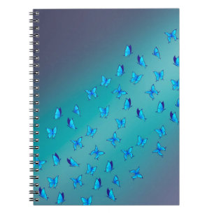 Caderno Espiral Abstrato Blue Moonbeams and Butflies