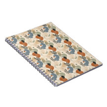 Caderno Espiral Abstrato Boho Neutro
