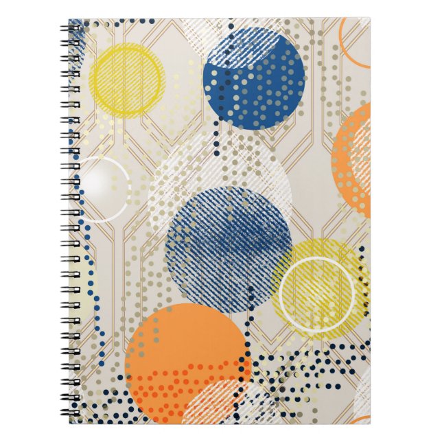 Caderno Espiral Abstrato bolinhas colorido (Frente)