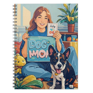 Caderno Espiral Abstrato Cartoon cão mãe cachorrinho