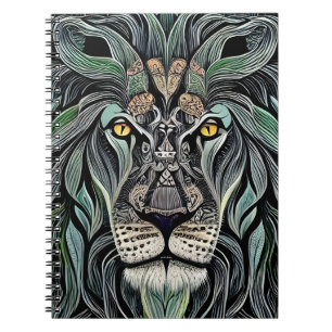 Caderno Espiral Abstrato Chique King Lion