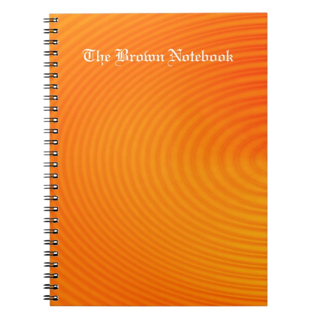 Caderno Espiral Abstrato circular laranja vibrante (Frente)