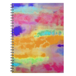 Caderno Espiral Abstrato colorido da aguarela
