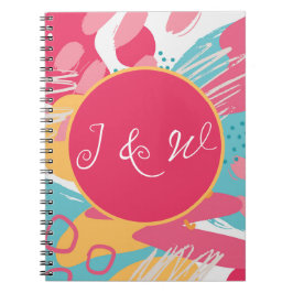 Caderno Espiral Abstrato Colorido Personalizado