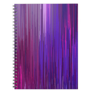 Caderno Espiral Abstrato com linha vertical fina e roxa