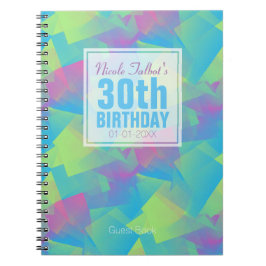 Caderno Espiral Abstrato Cubist - aniversário de 30 anos do Pastel