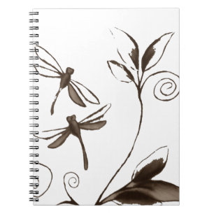 Caderno Espiral Abstrato da libélula