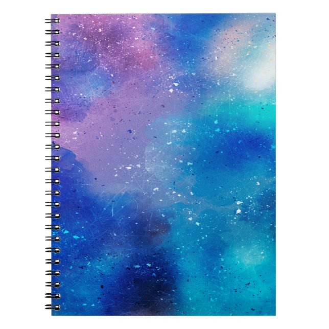 Caderno Espiral Abstrato da nuvem do céu em segundo plano (Frente)