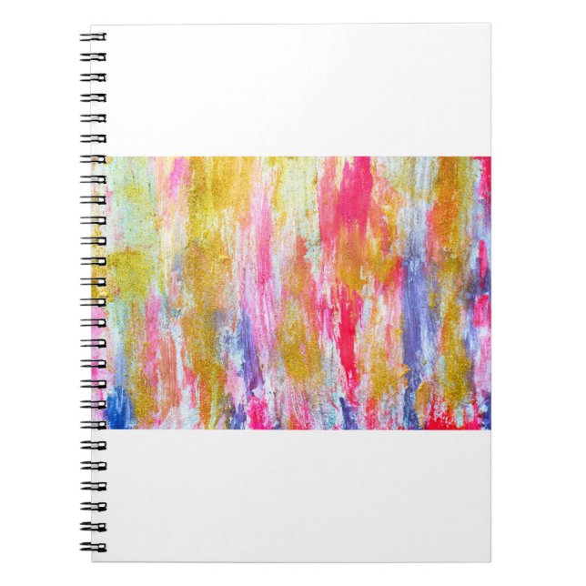 Caderno Espiral Abstrato das tintas na parede. Tex moderno (Frente)