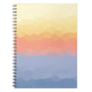 Caderno Espiral Abstrato de Arte com Gradação Mosaica Sunset