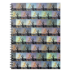 Caderno Espiral Abstrato de Arte de Árvore de Goma Australiana