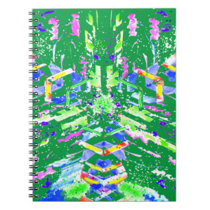 Caderno Espiral Abstrato de arte digital que chamamos de caos