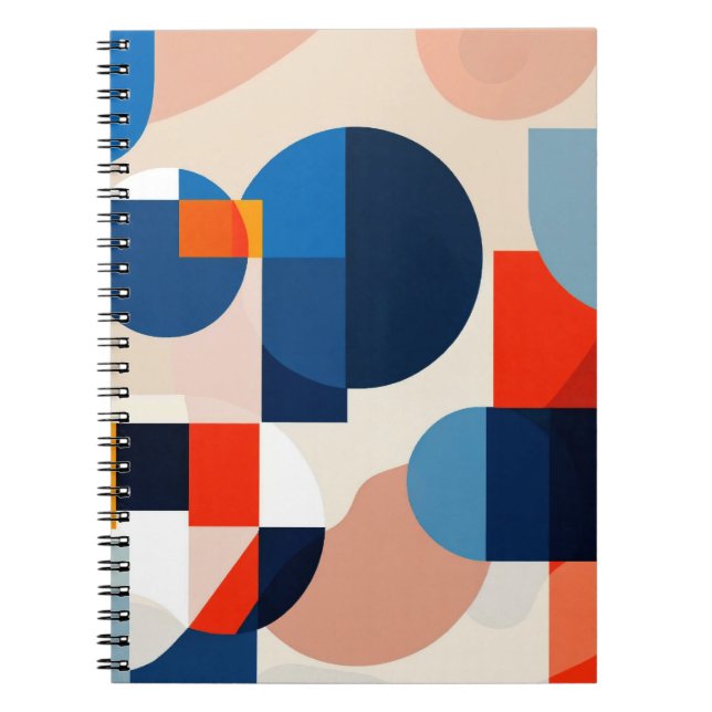 Caderno Espiral Abstrato de Arte Geométrica do Meio século Escandi (Frente)