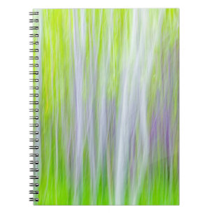 Caderno Espiral Abstrato de Árvores de Aspen  Yakima River Trail, 