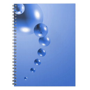Caderno Espiral Abstrato de bolhas azuis