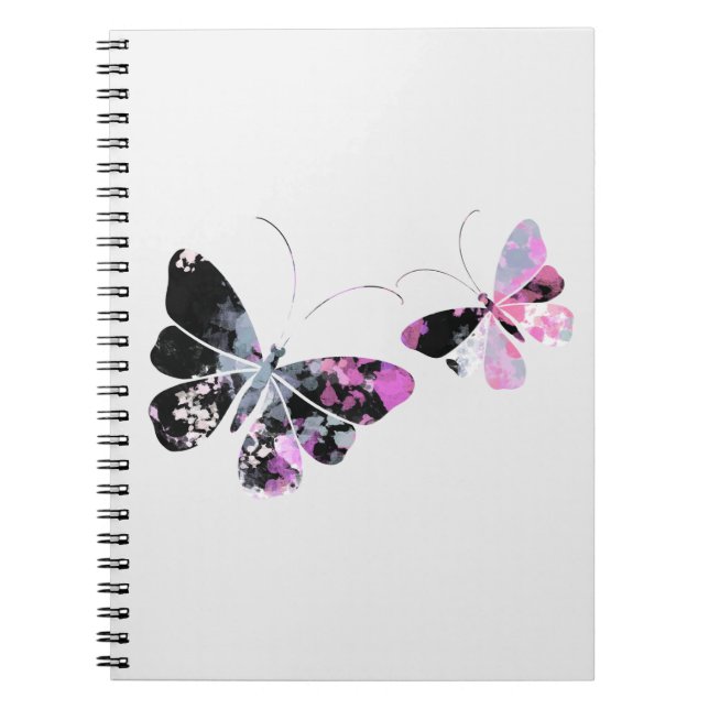 Caderno Espiral Abstrato de borboleta (Frente)