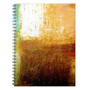 Caderno Espiral Abstrato de Brown amarelo