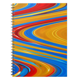 Caderno Espiral Abstrato de Cor de Fluxo