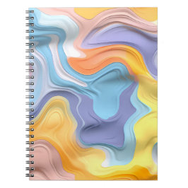 Caderno Espiral Abstrato de Fluido Plástico Pastel