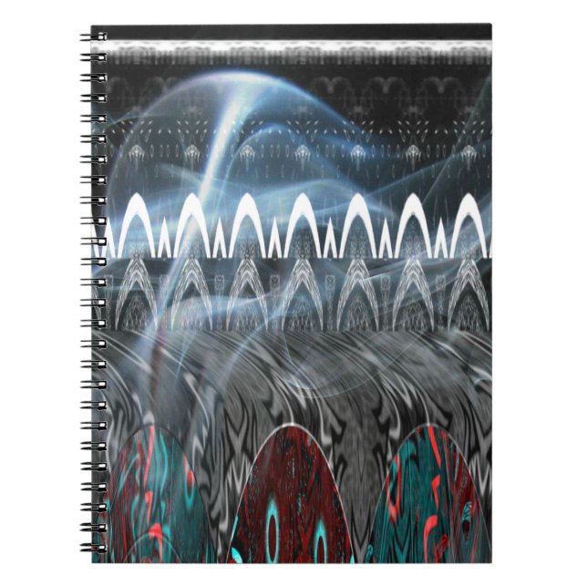 Caderno Espiral Abstrato de Impressão de arte impressionante (Frente)
