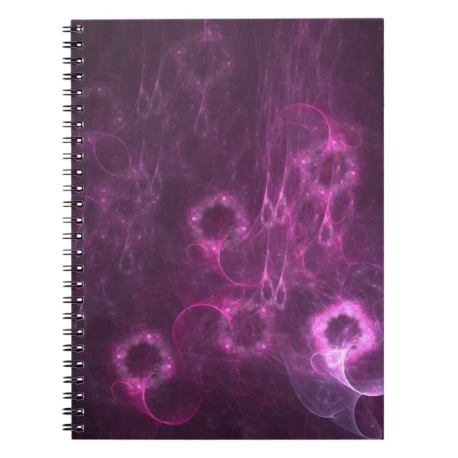 Caderno Espiral abstrato de medusa rosa (Frente)