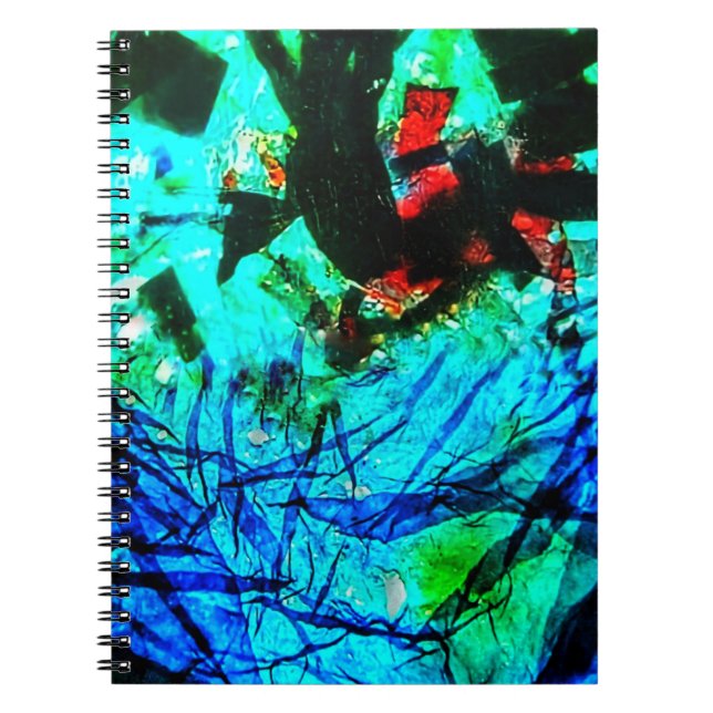 Caderno Espiral Abstrato de notebook espiral com fotografia azul (Frente)