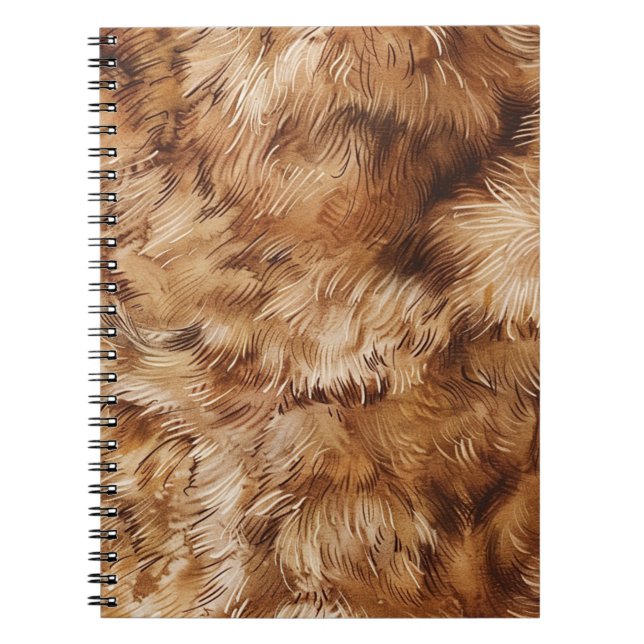 Caderno Espiral Abstrato de Peles Castanhas (Frente)