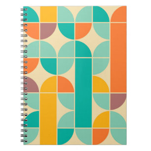 Caderno Espiral Abstrato de retrô: Design sem costura do Eterno.