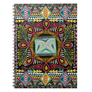Caderno Espiral Abstrato: design de bolso quadrado.