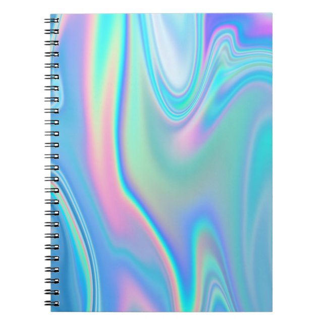 Caderno Espiral Abstrato do pastel Rainbow (Frente)