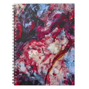 Caderno Espiral Abstrato do Red Agate Crystal Geode