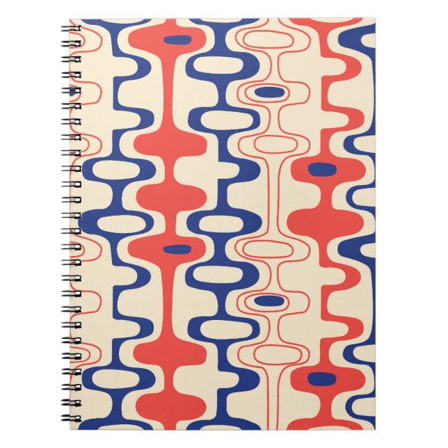 Caderno Espiral abstrato do século médio: design sem costura moder (Frente)