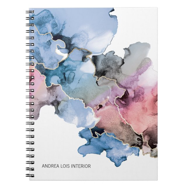 Caderno Espiral "Abstrato Elegance: Notebook de arte personalizada (Frente)