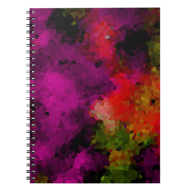 Caderno Espiral Abstrato, elegante, mosaico, padrão mosaico, crist (Frente)