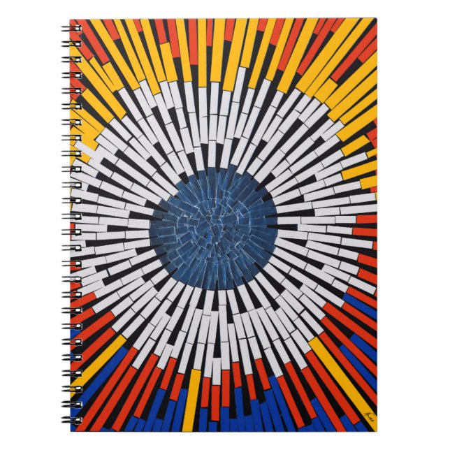 Caderno Espiral Abstrato em fita—Starburst (Frente)