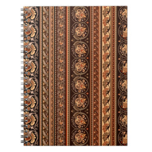Caderno Espiral Abstrato etnia stripy ornamental vintage backgrogu