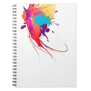 Caderno Espiral Abstrato Exotic Butterfly Paint Splatters