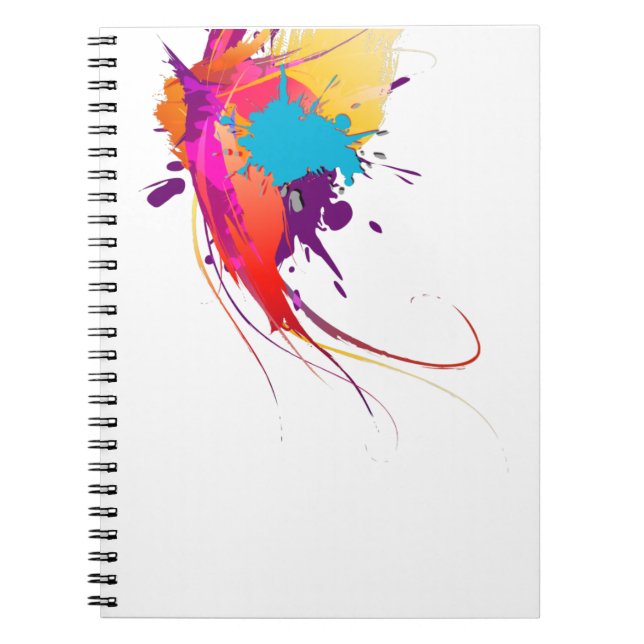 Caderno Espiral Abstrato Exotic Butterfly Paint Splatters (Frente)