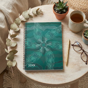Caderno Espiral Abstrato floral botânico natureza verão