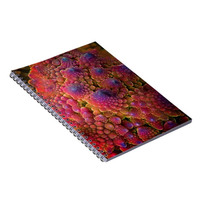 Caderno Espiral Abstrato Fractal Psicodélico (Lado Direito)