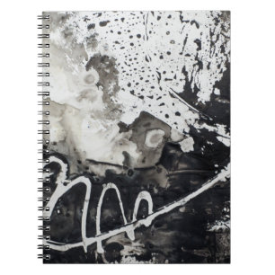 Caderno Espiral Abstrato fundo preto e branco