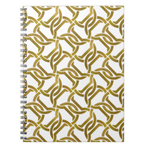 Caderno Espiral Abstrato, fundo reproduzível de ouro torcido s