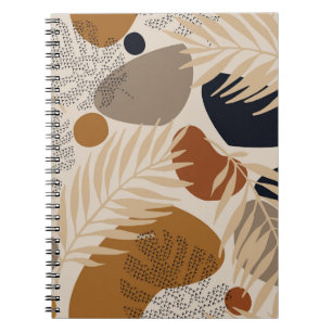 Caderno Espiral Abstrato geométrica, formas naturais no mínimo nor
