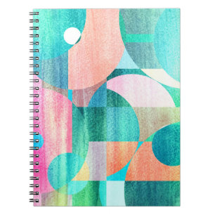 Caderno Espiral Abstrato Geométrico Brito, Colorida